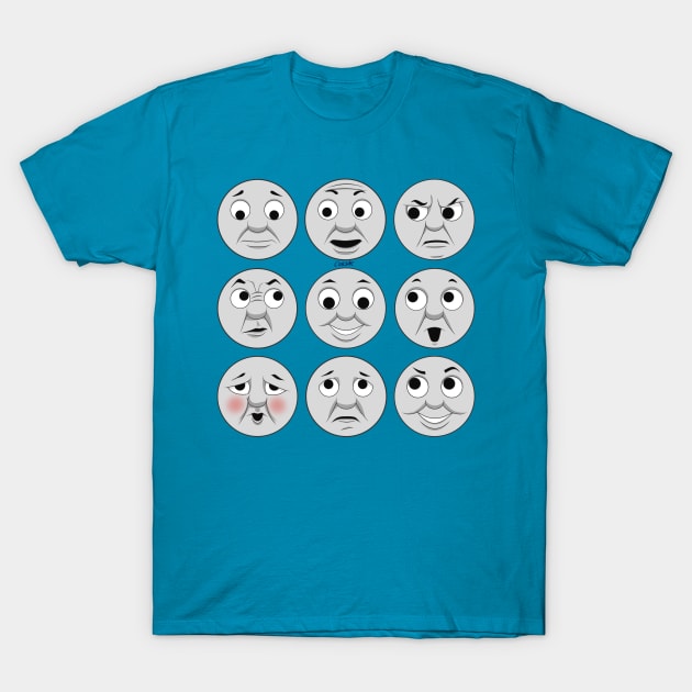 The many faces of Thomas the Tank Engine T-Shirt by corzamoon